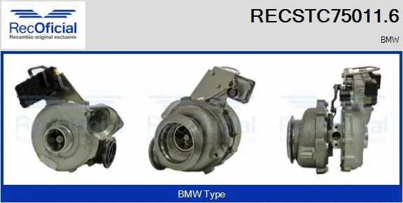 Turbocompresseur, suralimentation RECOFICIAL RECSTC75011.6