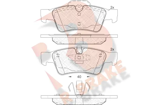 Kit de plaquettes de frein, frein à disque R BRAKE RB1770