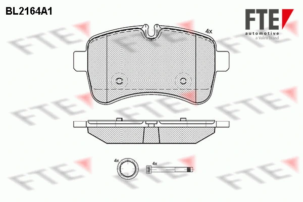 Kit de plaquettes de frein, frein à disque FTE 9010687