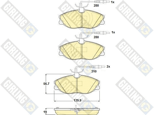 Kit de plaquettes de frein, frein à disque GIRLING 6114231