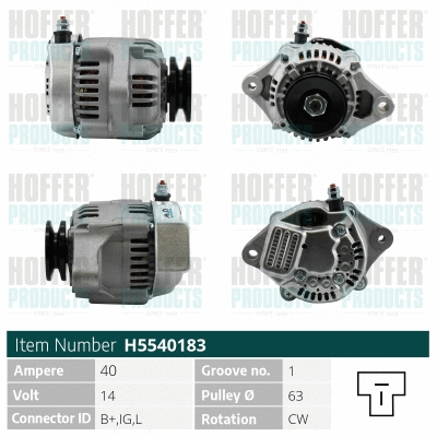 Alternateur HOFFER H5540183