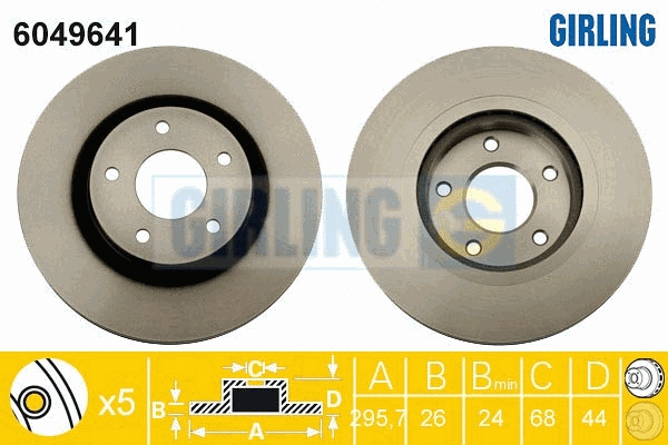 Disque de frein GIRLING 6049641