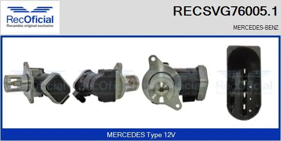 Vanne EGR RECOFICIAL RECSVG76005.1