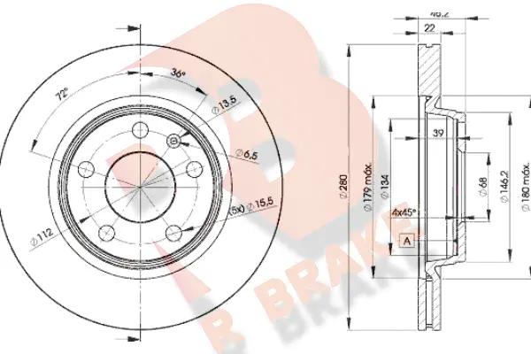 Disque de frein R BRAKE 78RBD25301
