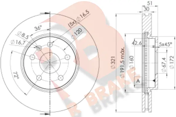 Disque de frein R BRAKE 78RBD25387