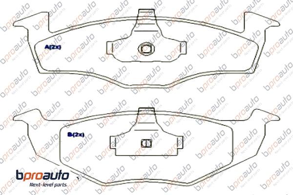 Kit de plaquettes de frein, frein à disque BPROAUTO 1BP30890AA