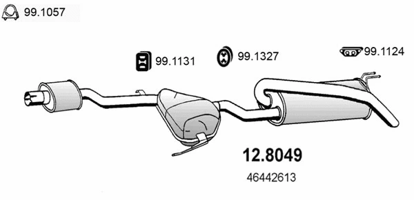 Pot de détente/silencieux arrière ASSO 12.8049
