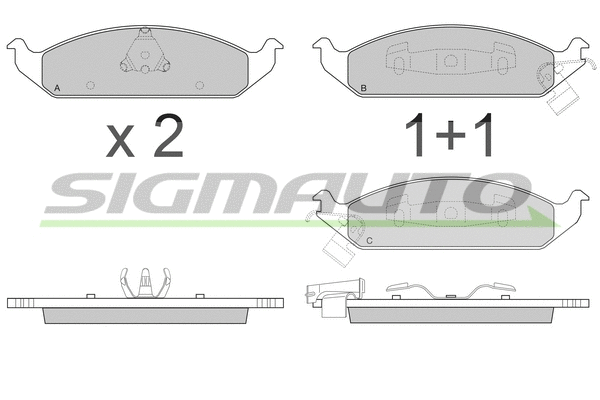 Kit de plaquettes de frein, frein à disque SIGMAUTO SPA837