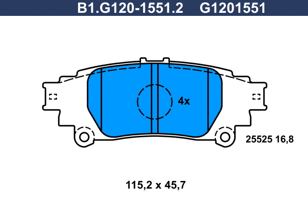 Kit de plaquettes de frein, frein à disque GALFER B1.G120-1551.2