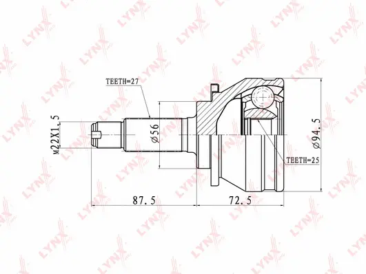 Jeu de joints, arbre de transmission LYNXAUTO CO-7103