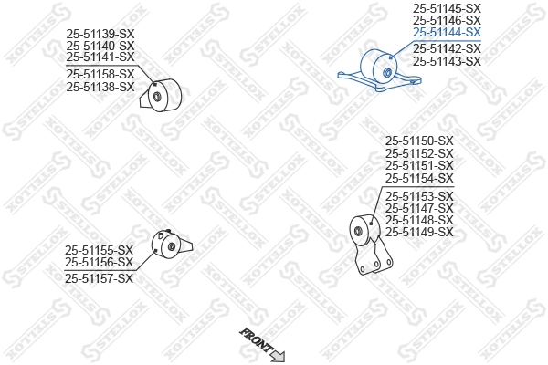 Support moteur STELLOX 25-51144-SX