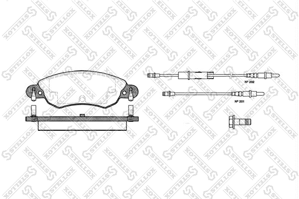 Kit de plaquettes de frein, frein à disque STELLOX 840 004-SX