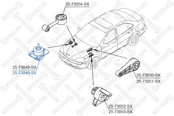 Support moteur STELLOX 25-73049-SX