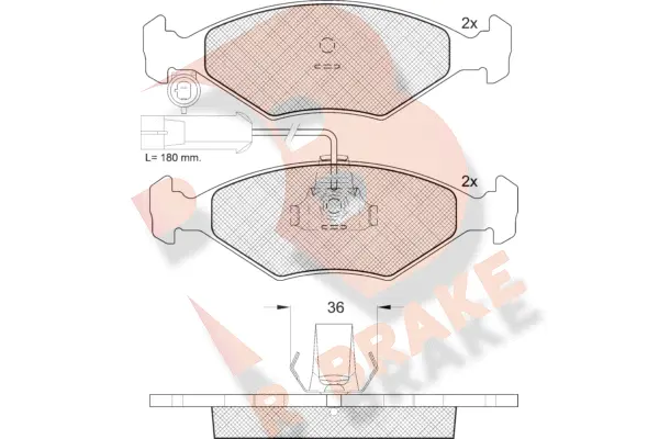 Kit de plaquettes de frein, frein à disque R BRAKE RB1603