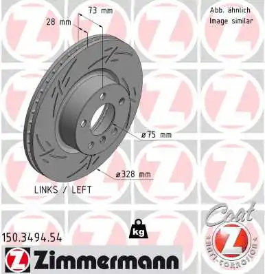 Disque de frein ZIMMERMANN 150.3494.54