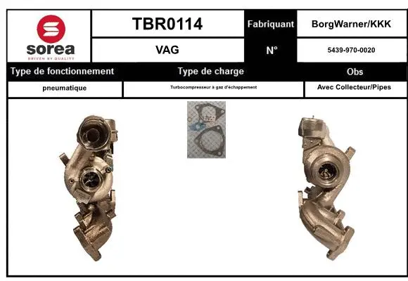 Turbocompresseur, suralimentation EAI TBR0114