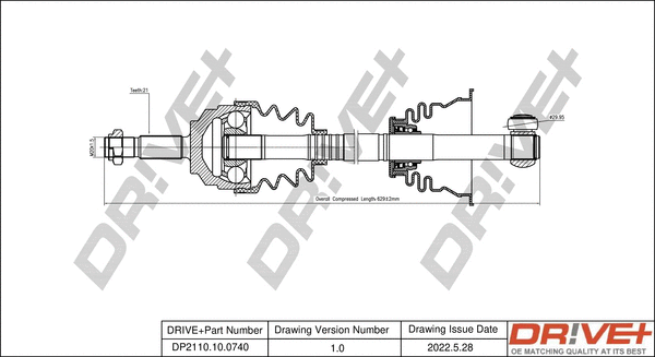 Arbre de transmission Dr!ve+ DP2110.10.0740
