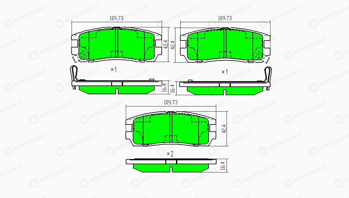 Kit de plaquettes de frein, frein à disque Automotive Adriado GLBP0214