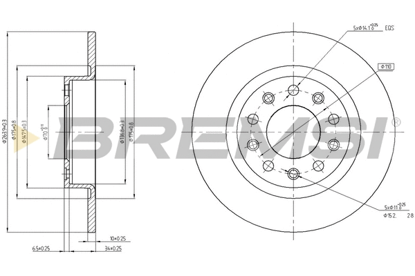 Disque de frein BREMSI CD8333S