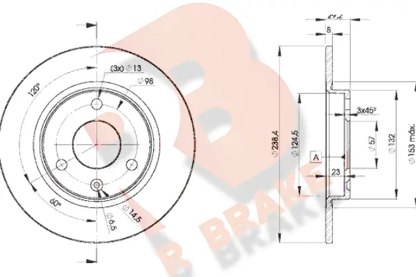 Disque de frein R BRAKE 78RBD27199