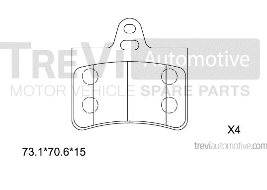 Kit de plaquettes de frein, frein à disque TREVI AUTOMOTIVE PF1092