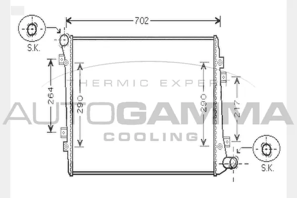 Radiateur, refroidissement du moteur AUTOGAMMA 104748