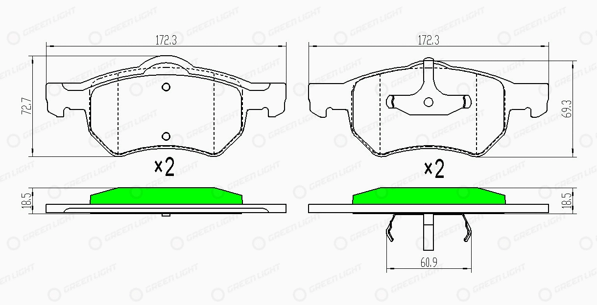 Kit de plaquettes de frein, frein à disque Automotive Adriado GLBP0317