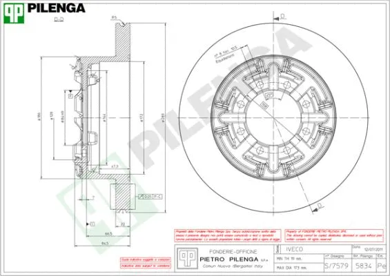 Disque de frein PILENGA 5834