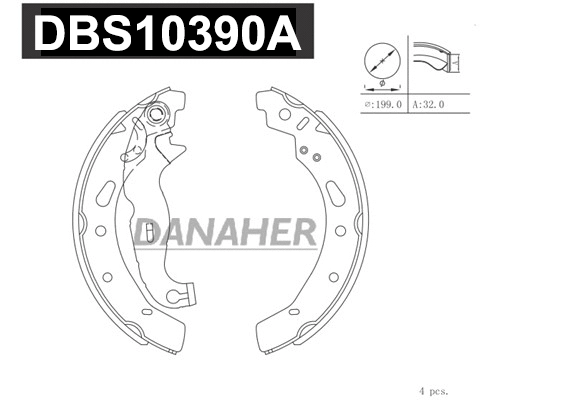 Jeu de mâchoires de frein DANAHER DBS10390A