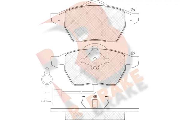 Kit de plaquettes de frein, frein à disque R BRAKE RB0808