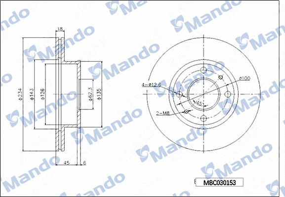 Disque de frein MANDO MBC030153