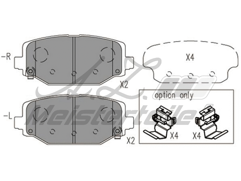 Kit de plaquettes de frein, frein à disque A.Z. Meisterteile AZMT-44-022-1750