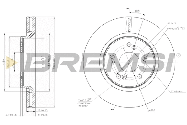 Disque de frein BREMSI CD7820V
