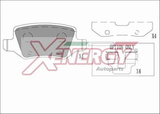 Kit de plaquettes de frein, frein à disque AP XENERGY X41187