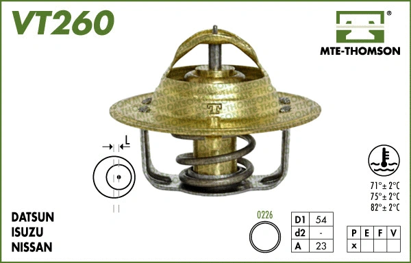 Thermostat, liquide de refroidissement MTE-THOMSON VT260.88