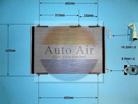Condenseur, climatisation AUTO AIR GLOUCESTER 16-8910