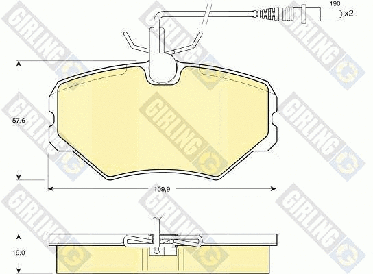 Kit de plaquettes de frein, frein à disque GIRLING 6110511