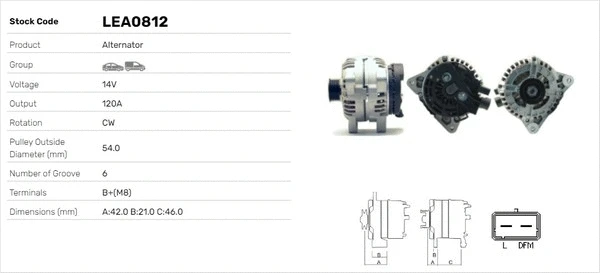 Alternateur LUSA LEA0812