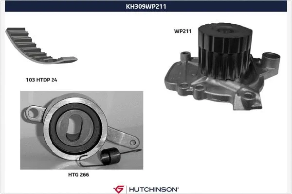 Pompe à eau + kit de courroie crantée HUTCHINSON KH 309WP211