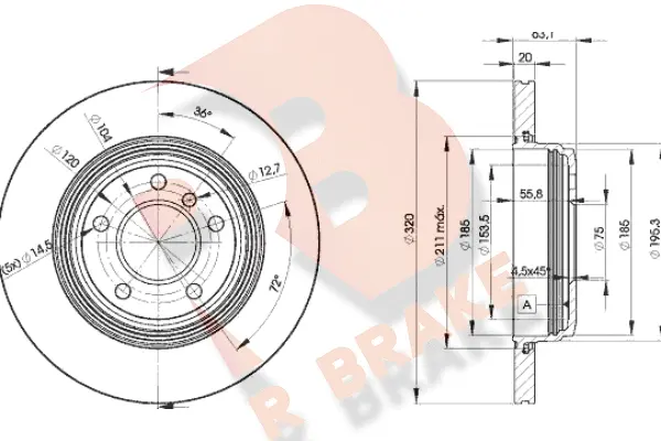 Disque de frein R BRAKE 78RBD23215