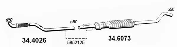 Tuyau d'échappement ASSO 34.4026