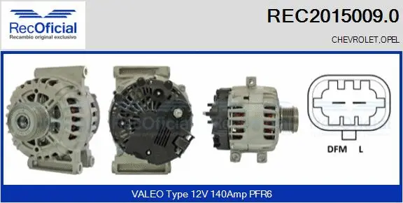Alternateur RECOFICIAL REC2015009.0