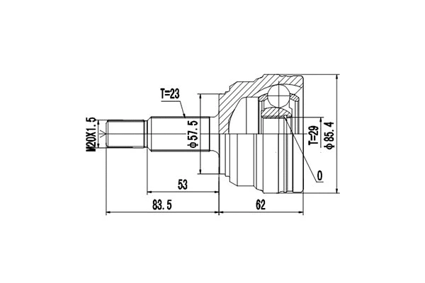 Jeu de joints, arbre de transmission DYNAMATRIX DCV850003