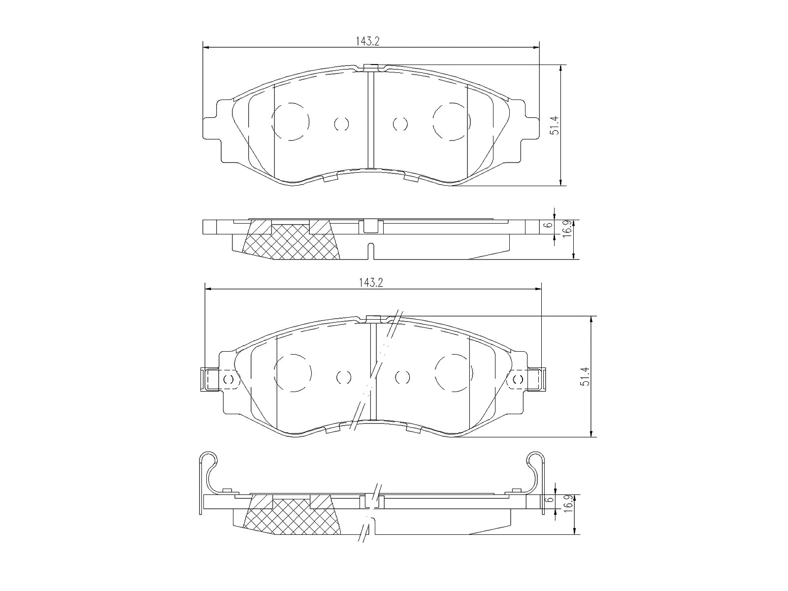 Kit de plaquettes de frein, frein à disque A.Z. Meisterteile AZMT-44-022-1034