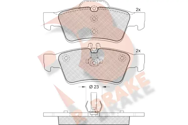 Kit de plaquettes de frein, frein à disque R BRAKE RB1576-396