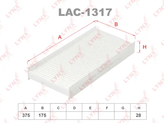 Filtre, air de l'habitacle LYNXAUTO LAC-1317