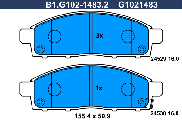 Kit de plaquettes de frein, frein à disque GALFER B1.G102-1483.2