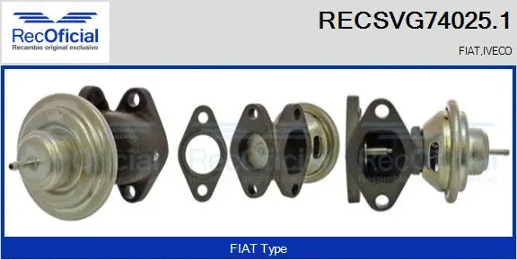 Vanne EGR RECOFICIAL RECSVG74025.1