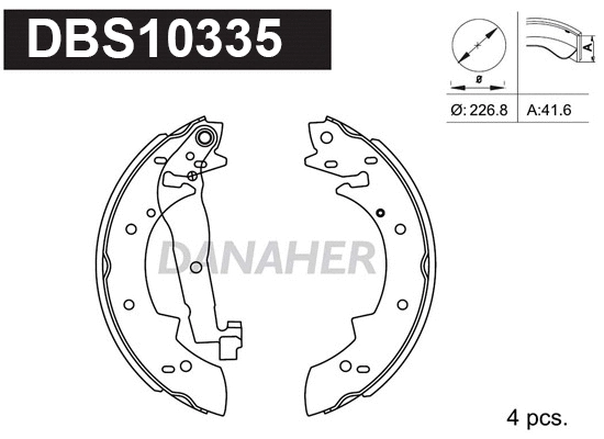 Jeu de mâchoires de frein DANAHER DBS10335