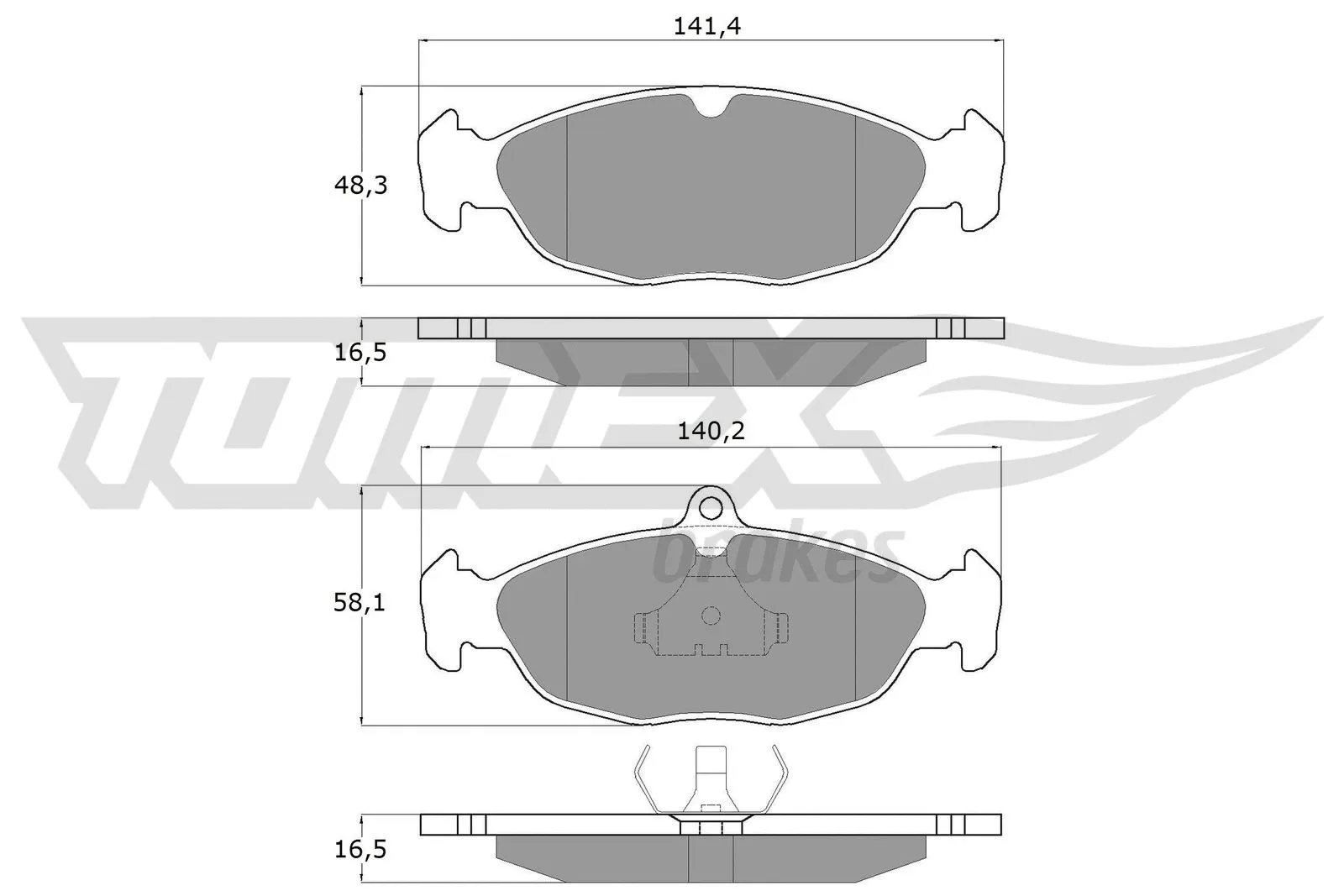 Kit de plaquettes de frein, frein à disque TOMEX Brakes TX 10-49